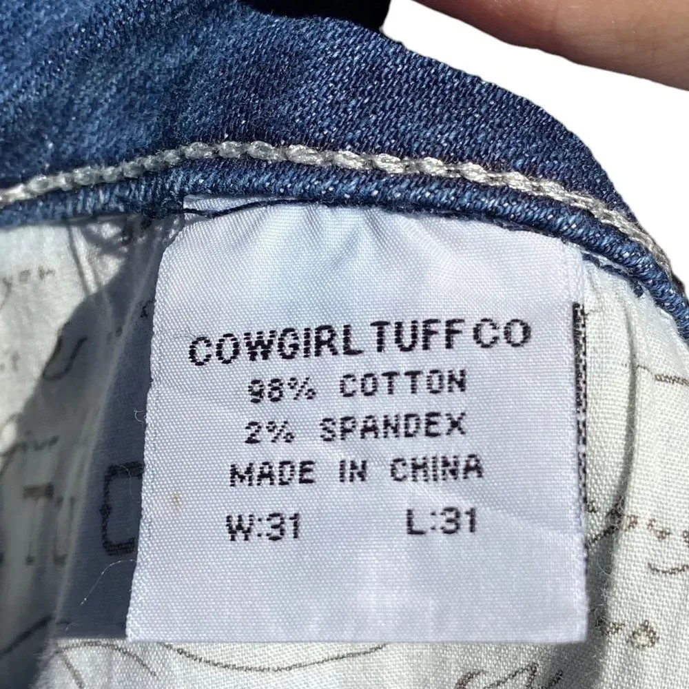COWGIRL TUFF -DON’T FENCE ME IN SPARKLE - SIZE 31 X 31‎ - B18